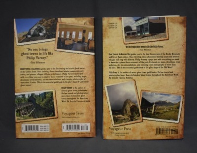 (2) Paperback books: 1 - Ghost Towns of California, by Philip Varney, Voyageur Press, MN, 2012; 2 - Ghost Towns of the Mountain West, by Philip Varney, Voyageur Press, MN, 2010 - 3