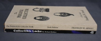 (2) Paperback books: 1 - Collectible Locks: An Identification & Value Guide, by Richard Holiner, Collector Books, KY, 1979; 2 - Padlock Collector: A Price Guide, Sixth Edition, by Franklin M. Arnall, The Collector, CA, 1996/98