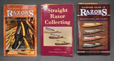 (3) Paperback books: 1 - Straight Razor Collection: An Illustrated History and Price Guide, by Robert A. Doyle, Collector Books, KY, 1980; 2 - Standard Guide to Razors: Identification and Values, by Roy Ritchie/Ron Stewart, Collector Books, KY, 1995; 3 - - 2