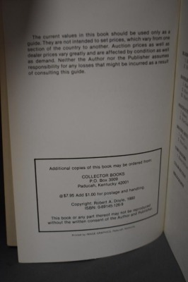 (3) Paperback books: 1 - Straight Razor Collection: An Illustrated History and Price Guide, by Robert A. Doyle, Collector Books, KY, 1980; 2 - Standard Guide to Razors: Identification and Values, by Roy Ritchie/Ron Stewart, Collector Books, KY, 1995; 3 - - 6