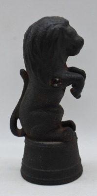 A.C. Williams Cast Iron Circus lion on pedestal, 5.25" tall - 5