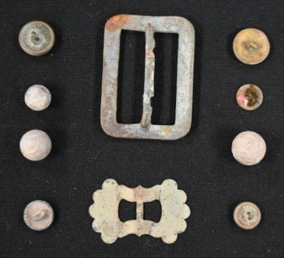 Small display of military relics/ artifacts from Mexican War, Buena Vista - 10