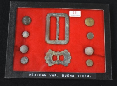 Small display of military relics/ artifacts from Mexican War, Buena Vista - 19