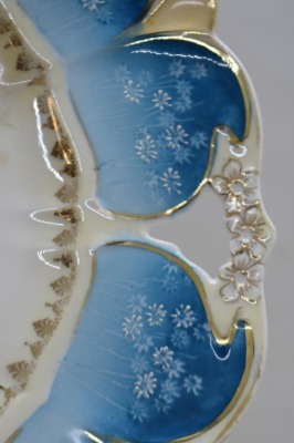Mrkd. R.S. Germany (steeple mark) 11"d cake plate, stylized tulips - 2