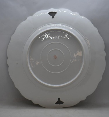 Mrkd. R.S. Germany (steeple mark) 11"d cake plate, stylized tulips - 4