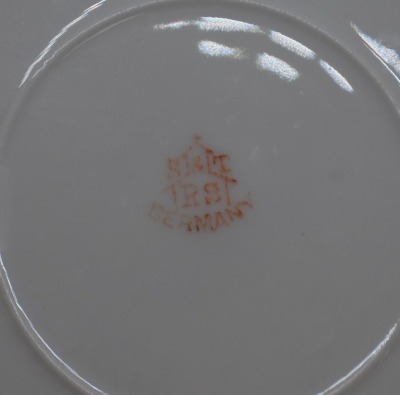 Mrkd. R.S. Germany (steeple mark) 11"d cake plate, stylized tulips - 5