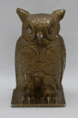 Vindex Cast aluminum 4.25" Owl still bank