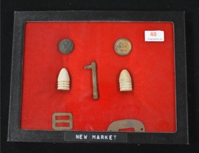 Small display of military relics/ artifacts from New Market, Virginia