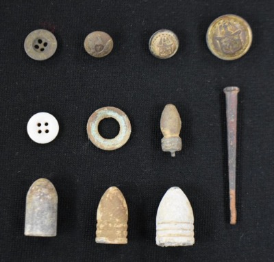 Small display of military relics/ artifacts from Petersburg, VA. - 2