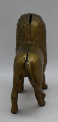 Cast Iron gold Lion 4.75" still bank - 5