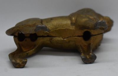 Cast Iron gold Lion 4.75" still bank - 7