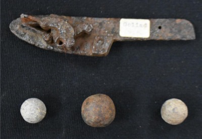 Small display of military relics/ artifacts from Presidio/ The TX Revolution - 2