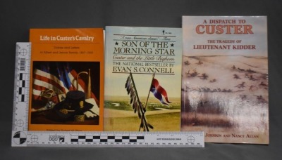 (3) Paperback books: 1 - A Dispatch to Custer: The Tragedy of Lieutenant Kidder, by Randy Johnson/Nancy Allan, Mountain Press Publishing Company, 1999; 2 -Son of the Morning Star: Custer and the Little Bighorn, by Evan S. Connell, Harper & Row Publishers, - 10