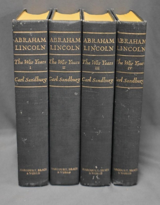 (4) Hard back volumes of Abraham Lincoln, The War Years by Carl Sandburg