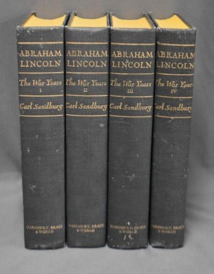 (4) Hard back volumes of Abraham Lincoln, The War Years by Carl Sandburg