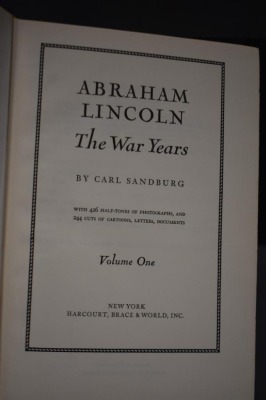 (4) Hard back volumes of Abraham Lincoln, The War Years by Carl Sandburg - 7