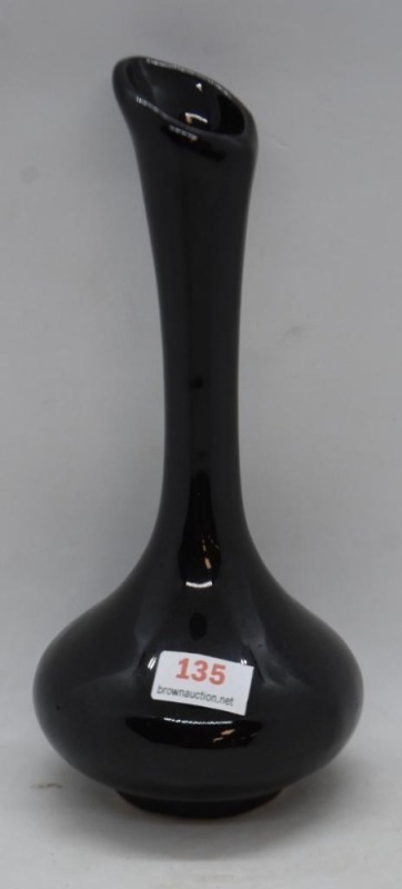 Van Briggle 7" bud vase, black