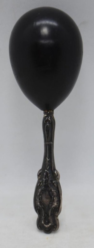 Sterling egg-shaped darning egg, 4.75"l