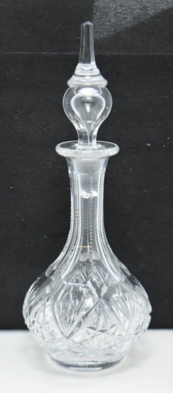 Cut Glass 7"h perfume bottle w/ stopper