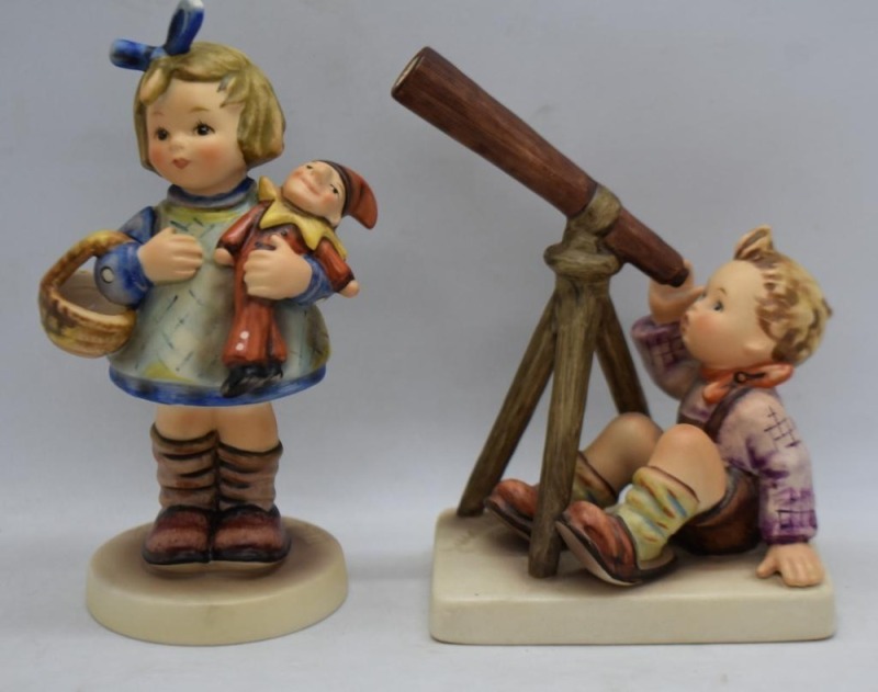 (2) Hummel figurines: #132 Star Gazer, 5", TM6; #422 What Now; 5.5", 1981 Special Members Edition No. 7