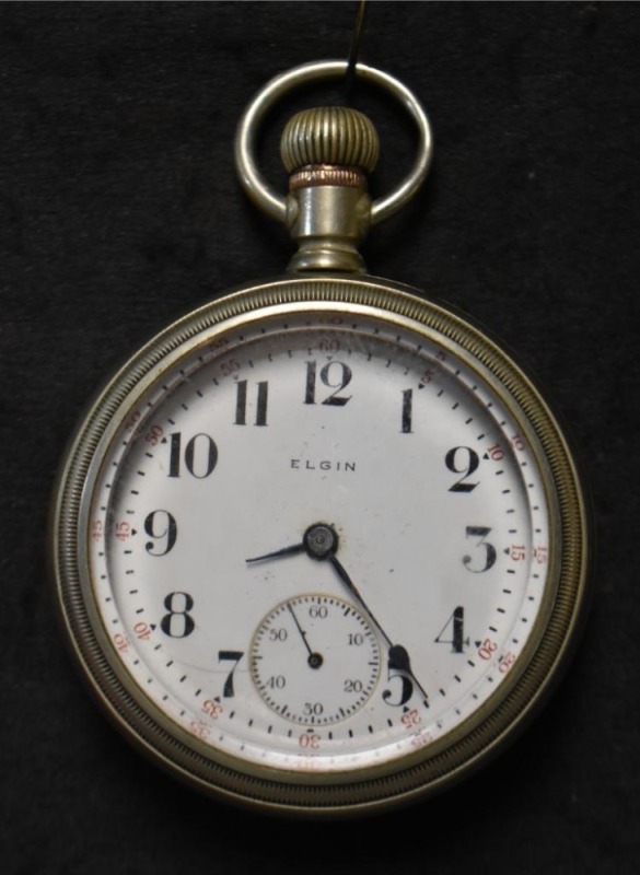 Elgin pocket watch in silver case