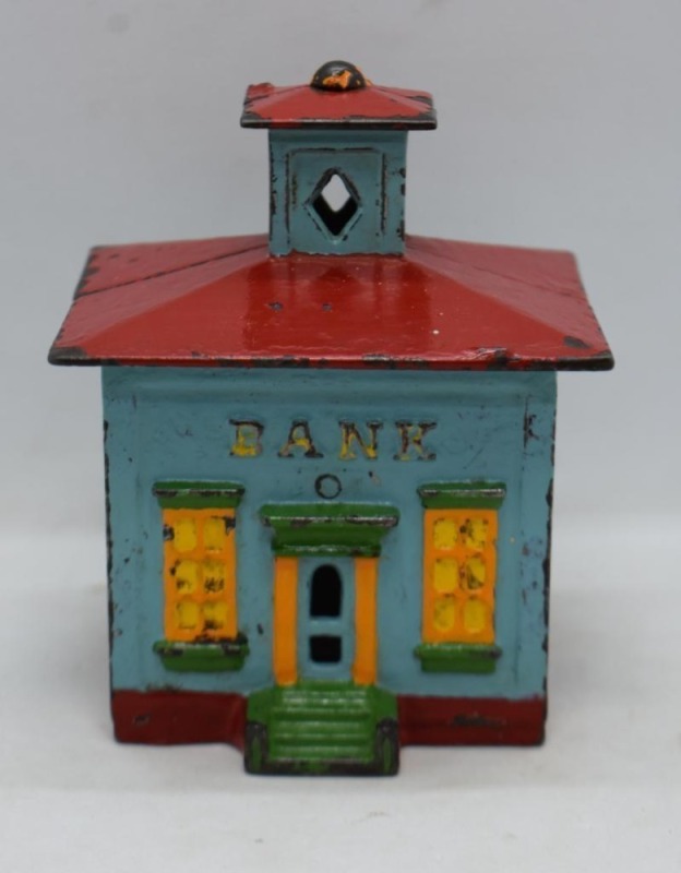 Cast Iron medium painted Cupola still bank