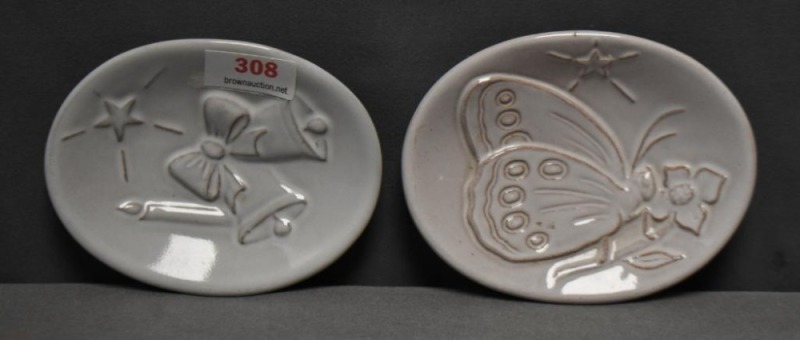 (2) Frankoma Merry Christmas trinket dishes - 1974 and 1979