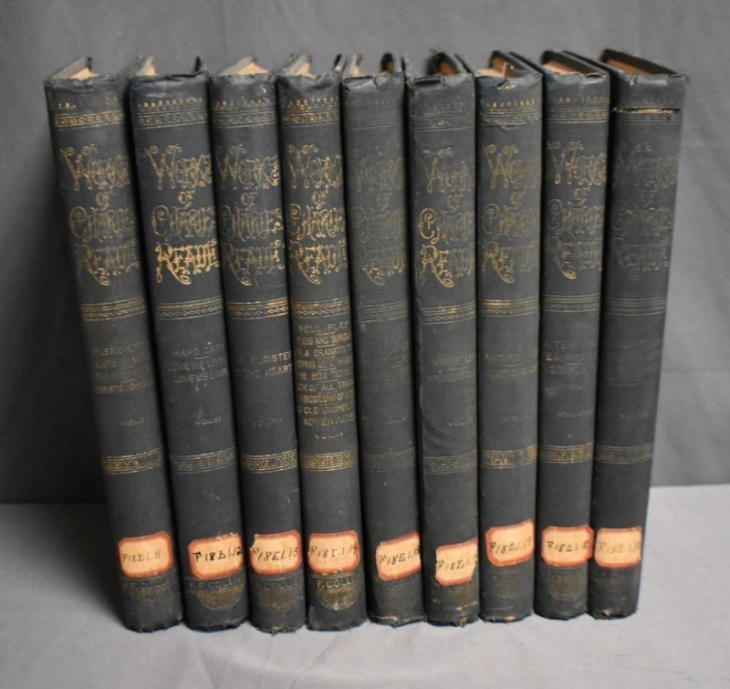 (9) Hard back volumes of The Works of Charles Reade, Peter Fenelon Collier, NY