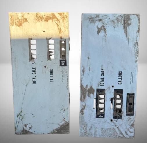 Vintage Gas Pump Face Plates, 28" x 12.5"