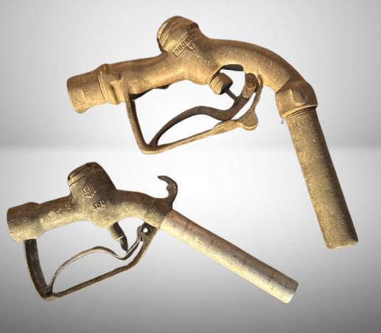 Two Vintage Brass Fuel Nozzles