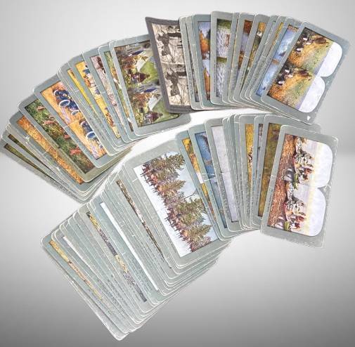 Approx 65 Hunting-Themed Stereoscope Cards