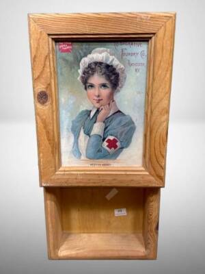 Wooden Box With Red Cross Nurse Illustration