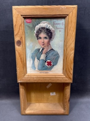 Wooden Box With Red Cross Nurse Illustration - 6