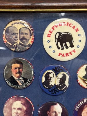 Framed Collection of Political Campaign Buttons - 2
