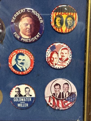 Framed Collection of Political Campaign Buttons - 5