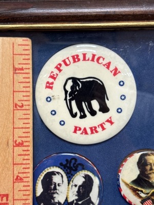 Framed Collection of Political Campaign Buttons - 7