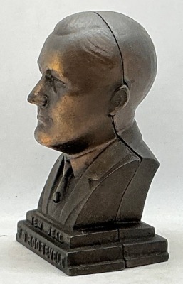 Kenton Cast Iron FDR New Deal Bust Bank - 2