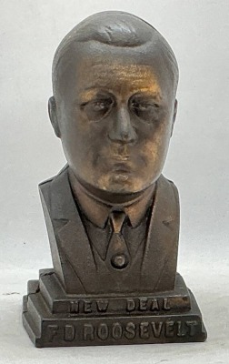 Kenton Cast Iron FDR New Deal Bust Bank - 7