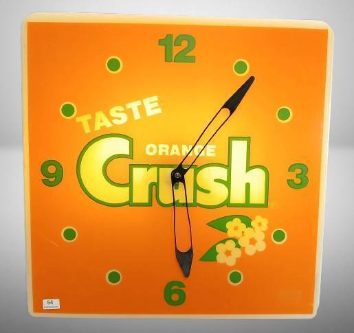 Orange Crush Advertising Clock by Dualite