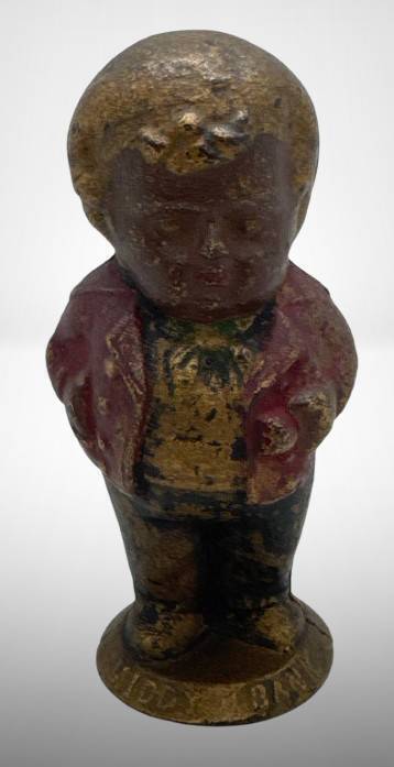 Cast Iron Middy Bank with Original Paint, 5" Tall