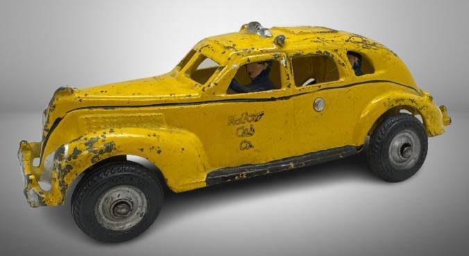 Arcade Cast Iron Yellow Cab car with original paint