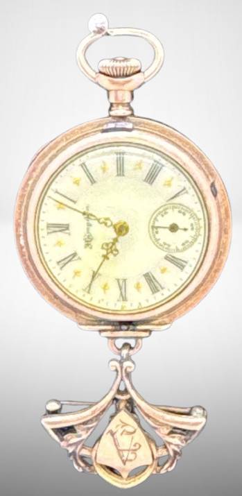 Gold-Filled Pocket Watch With Chain Fob