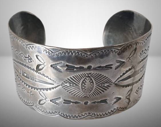 Silver Hand-Stamped Cuff Bracelet