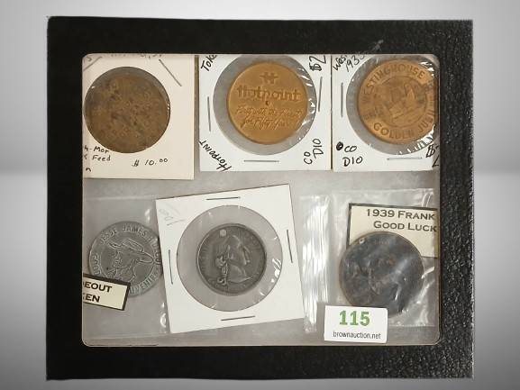(6) Vintage Trade Tokens