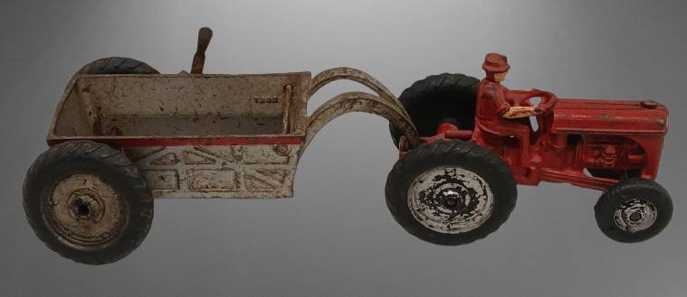 Arcade Cast Iron Tractor With Dump Trailer