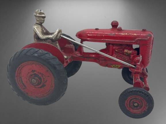 Arcade Cast Iron Farmall A Tractor with Driver
