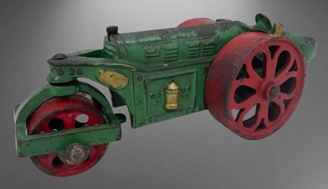 Hubley Cast Iron Steamroller with Original Sticker