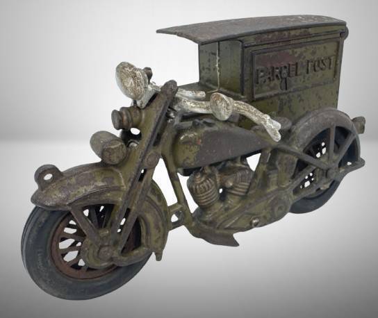 Cast Iron Hubley Parcel Post Motorcycle