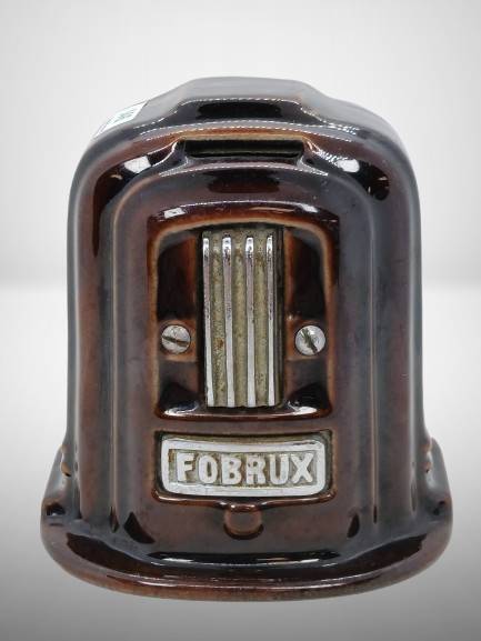 Porcelain Over Iron FOBRUX Stoves Bank, 5" tall