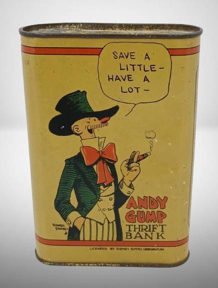Andy Gump Thrift Bank Tin